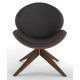Revive Upholstered Retro Lounge Chair With Wooden Pyramid Base